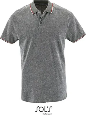 Produktbild von SOLs 02081 | Herren Heather Polo Shirt Paname - Farbe: Heather Black - Größe: 3XL