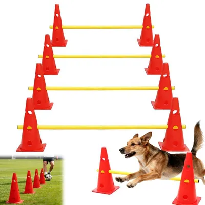 Zdjęcie produktu dla Zestaw do treningu agility dla psów Solidchoice, zawierający pachołki i przeszkody