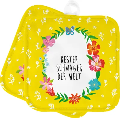Produktbild von Mr. & Mrs. Panda Topfuntersetzer Schwager - Geschenk, angeheiratet, Topflappen Set, Ofenlappen, Kochlappen, Ehefrau, Familie, Schwippschwager, topfhalter