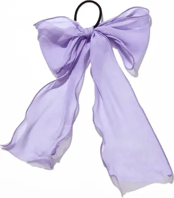 Produktbild von Haargummi mit langer Schleife Transparent Violett