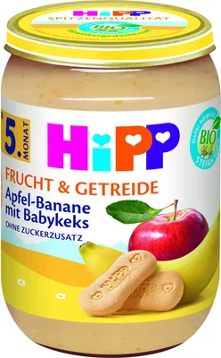 Produktbild von HIPP 4710 Apfel-Banane mit Babykeks, 190 g