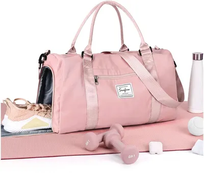 Productafbeelding van Sporttas voor fitness, met schoencompartiment, roze, voor reizen