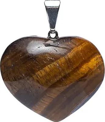 Produktbild von Tigerauge Edelsteinanhänger in Herzform -- ±2–3 cm online bestellen