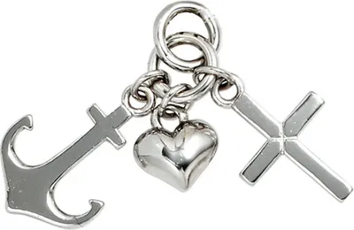 Produktbild von Anhänger Glaube Liebe Hoffnung 925 Silber Echtsilber Einhänger Uni