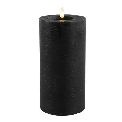Produktbild von Countryfield LED Stumpenkerze Lyon L Schwarz H20cm Rustikal Dimmbar Timer