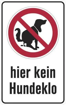 Produktbild von Hinweisschild - Hier kein Hundeklo - Gr. ca. 25 x 40 cm - 308795/1