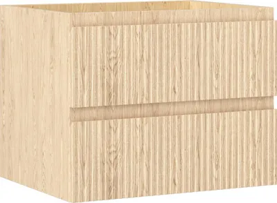 Produktbild von Mexen Rivel Badezimmerschrank für Waschbecken 60 cm, 2 Schubladen, geriffelt, Eiche - 91A20-06047-2-BFF81