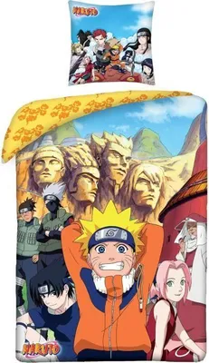 Produktbild von Bettwäsche-Set NARUTO Konoha, Microfaser, 140 x 200 cm, 1 Kissenbezug 63 x 63 cm