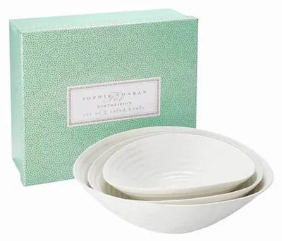 Produktbild von Famanu Salatschalen Set von 3 - Weiße Servierschalen