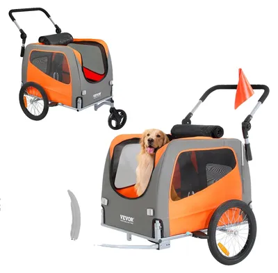Produktbild von VEVOR Hundeanhänger 30 kg 2in1 Fahrradanhänger Kohlenstoffstahl + 600D Oxford-Ge