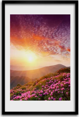 Produktbild von Bild - Bilderrahmen - 40 cm x 60 cm - MDF - Rahmen - Wandkunst - Frühling in den Bergen