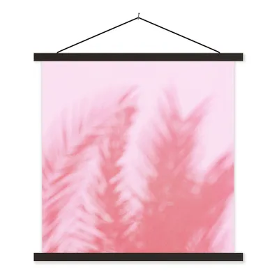 Produktbild von MuchoWow® Textilposter Pflanzen - Blätter - Rosa 120x120 cm mit schwarzem Rahmen - Aufhängungsset