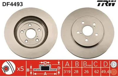 Produktbild von TRW Bremsscheiben (2 Stück) Vorderachse DF4493