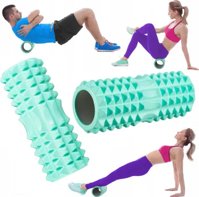 Obrázek produktu pro Queenfit® Fasciální váleček – pěnová role – EVA fitness váleček – masážní váleček na masáž zad a celého těla – jóga, pilates, cvičení – 33 x 13 cm