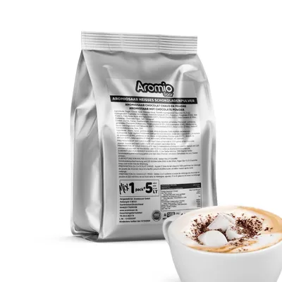 Produktbild von Aromio Heiße Schokolade Pulver 1 kg – Intensives Kakaopulver für Zuhause & Cafés
