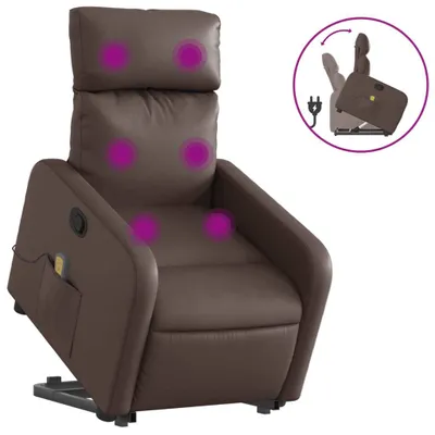 Immagine prodotto di vidaXL Poltrona per massaggi con ausilio per l'assistenza in piedi in Pelle finta marrone