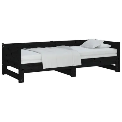 Zdjęcie produktu dla VidaXL 820256, sofa rozkładana, Czarny, Drewno sosnowe, 2040 mm, 960 mm, 570 mm
