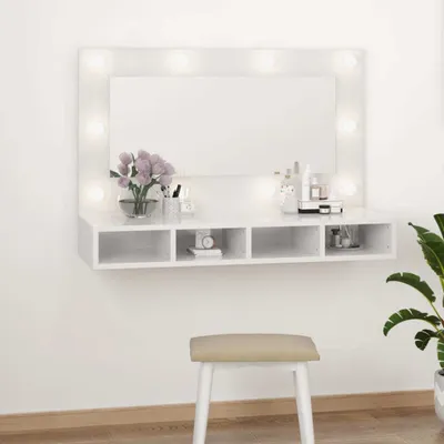 Produktbild von ZMH Spiegelschrank mit LED Hochglanz-Weiß 90x31,5x62 cm
