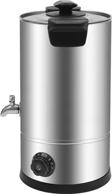 Immagine prodotto di Fusore di cera per la produzione di candele - Pentola elettrica per fusione - 10 L - 1800 W - 30–110 °C - Acciaio inossidabile 304 - 220–240 V/50–60 Hz - Argento
