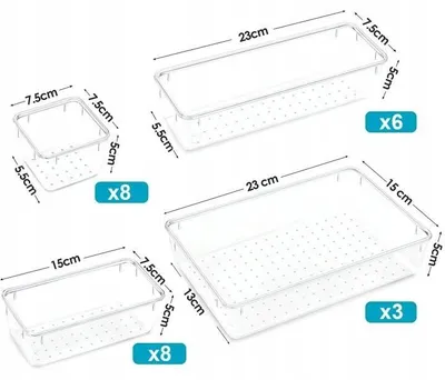 Produktbild von Schubladen Organizer Set Schubladeneinsatz Ordnungsboxen 25 Stück transparent für Kosmetik Büro Küche Bad