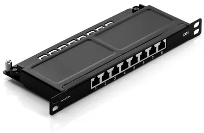 Immagine prodotto di deleyCON MK3539, connettore RJ-45, cavo Cat6, sezione del cavo 22/26 AWG, colore nero, materiale metallico, per montaggio su rack