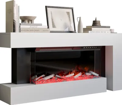 Produktbild von MIRJAN24 Kommode Haga mit kamin, Realistische LED-Flamme (Farbe: Weiß)