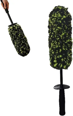 Produktbild von Wielbürste – Felgenbürste – Reifenreiniger – Fahrzeugreinigung – Langer Stiel – 48 x 7 x 7 cm – Schwarz