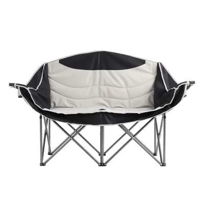 Produktbild von Campingstuhl Klappbar für 2 Personen Faltsofa 200KG Belastbar Klappstuhl Angelstuhl 2 Sitzer Campingsofa Gepolstert für Outdoor Garten Balkon Indoor