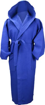 Produktbild von A&R 028.50 | Robezz® Waffle Bathrobe With Hood Bademantel Mit Kapuze - Farbe: True Blue - Größe: S/M