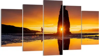 Produktbild von Bild auf Leinwand - Leinwandbild - Meer Felsen Wasser - 160x85cm - Wand Bild - Wanddeko - Leinwanddruck - Bilder - Kunstdruck - Wanddekoration - Leinwand bilder - Wandkunst - EA160x85-3954