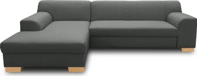 Produktbild von DOMO Collection Ecksofa Tinos, Couch in L-Form mit Schlaffunktion, Sofa, Polsterecke, Eckcouch, Schlafsofa 273 x 157 x 74 cm (BxTxH), dunkelgrau