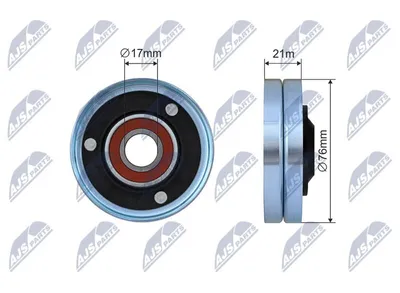 Produktbild von NTY Umlenkrolle Keilriemen RNK-AU-054 für AUDI A5 Coupe (8T3) 21mm 17mm 76mm