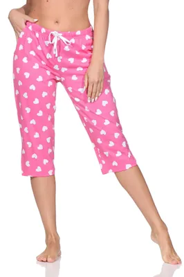 Produktbild von Damen Schlafanzug Pyjama Capri-Hose 3/4-lang - Mix & Match - perfekt zu kombinieren ; punkte_pink , 40