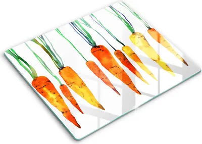 Produktbild von Abdeckung Glas - Küchenabdeckung - 60x52 cm - Abdeckplatte -Karottenillustration