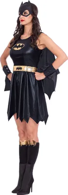 A woman wearing a Batgirl costume.