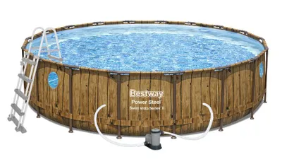 Productafbeelding van Power Steel Swim Vista serie, rond zwembadframe, 549x122, 18 voet, BESTWAY, 7-in-1