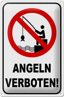 Produktbild von Blechschild Hinweis 20x30cm Angeln verboten Warnschild