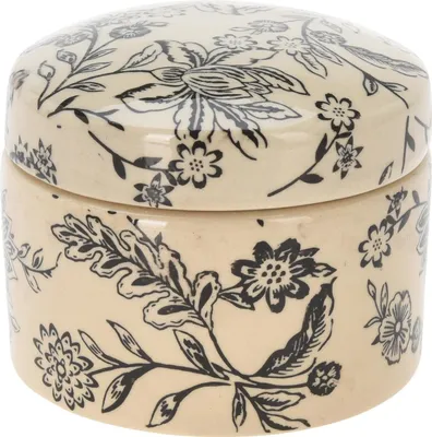 Produktbild von Schachtel mit Deckel FLEUR, 10x8 cm, beige,blau