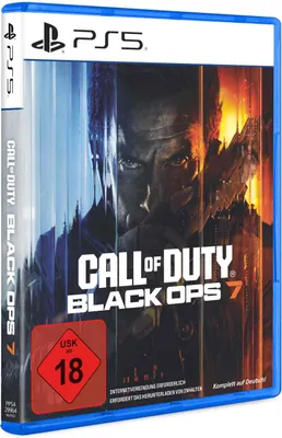 The image shows the front cover of a PlayStation 5 game case for 'Call of Duty: Black Ops 7'.