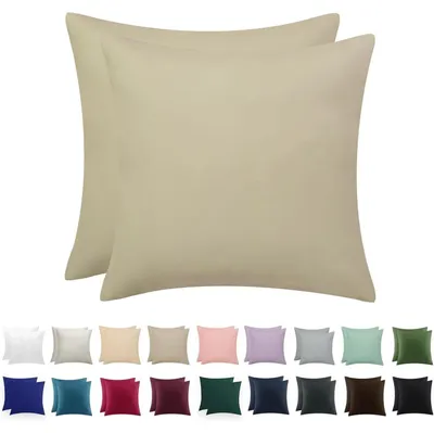 Produktbild von Kissenbezug 80x80 Khaki 2er Set Mikrofaser mit Reißverschluss