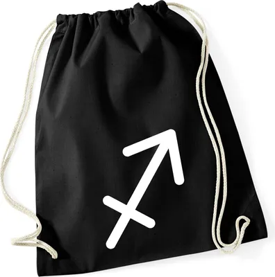 Produktbild von Huuraa Turnbeutel Schütze Sternzeichen Zeichen 12 Liter Black Baumwolle Rucksack Geschenkidee