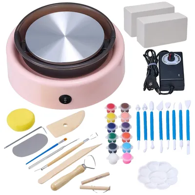 Immagine prodotto di Mini forno VEVOR con piatto girevole da 158 mm, velocità regolabile, adatto per corsi di Vetroceramica domestici, forma rotonda rosa