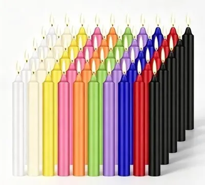 Imagen del producto de Juego de 100 velas de colores sin goteo