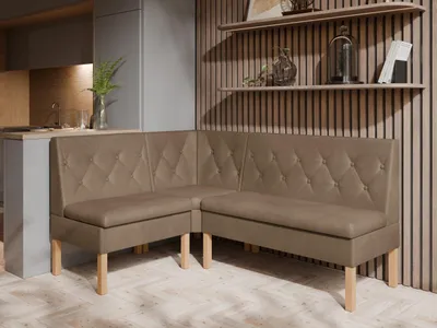 Produktbild von JKG Meble Eckbank fur Essizmmer - Eckbank Küche mit Aufbewahrungsbehälter - Sitzecke Küche - Velours - Essecke - Küchensofa - Braun - 140x200 cm