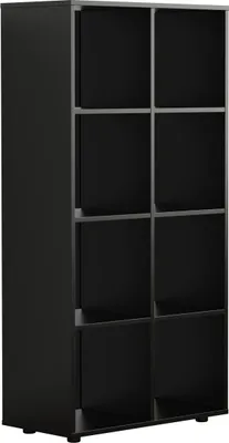 Produktbild von Fächerschrank Vakkie 8 offene Fächer Aufbewahrungsschrank - Bücherregal - Wandschrank – schwarz