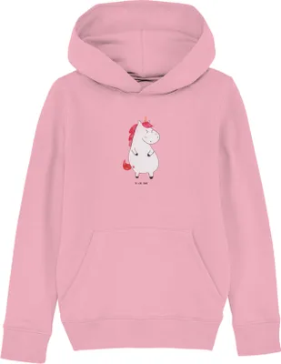 Produktbild von Mr. & Mrs. Panda Kinderpullover Einhorn Wut 5-6 Jahre (110/116) - Baumwolle Pink - Geschenk, Arbeit, Kapuzenpulli, Pulli, Büro, Kapuzensweatshirt, Einhörner, Sweater, Hoodie