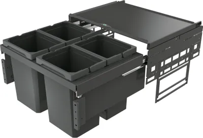 Produktbild von Naber 8013316 Abfallsammler Cox® Base 360 S/600-4 ohne Biodeckel, anthrazit / 60 cm Schrankbreite