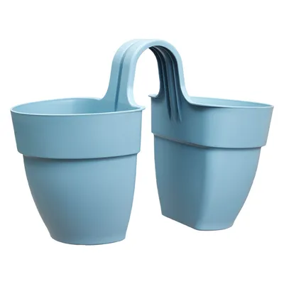 Produktbild von ELHO - Blumentopf - Vibia Campana Flower Twin 21 - Vintage Blue - Außenbalkon - L 38,4 x B 20,5 x H 26,5 cm