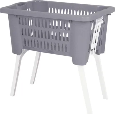 Immagine prodotto di Cesto portabiancheria Excellent Houseware con gambe, polipropilene, 25x40x60 cm, grigio
