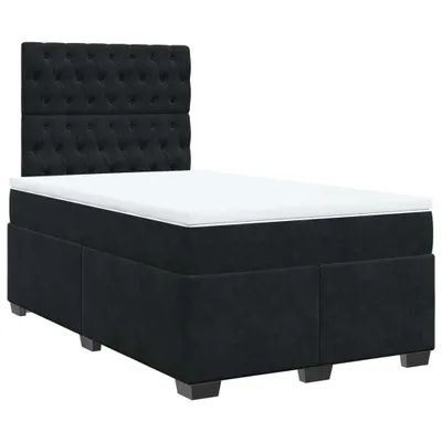 Produktbild von Boxspringbett mit Matratze Schwarz 120x190 cm Samt